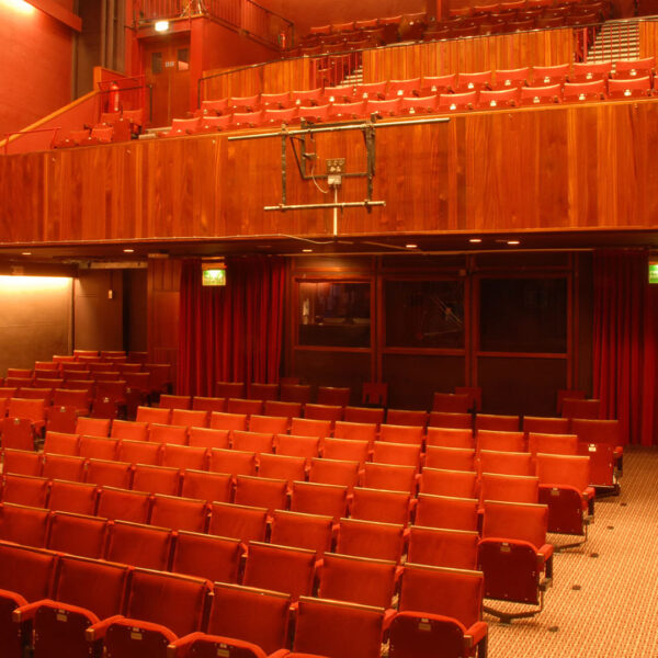 Red seats inside the main theatre